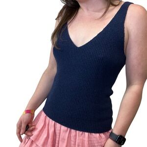 Anthropologie One Grey Day Blue Sweater Tank New With Tags Size Medium